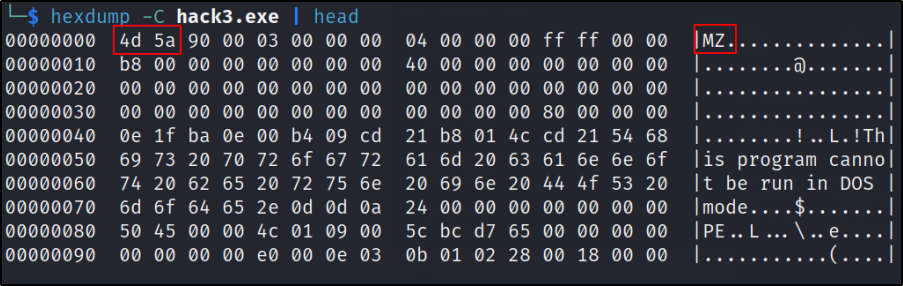 DOS Header Magic Number