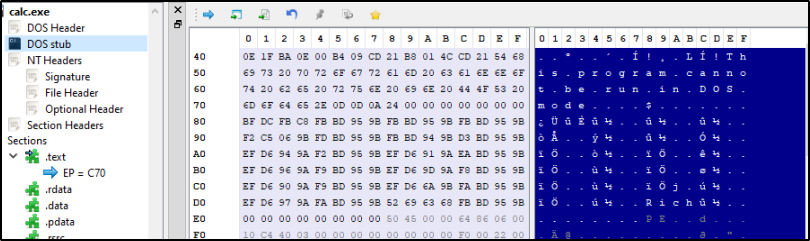 DOS Stub Message